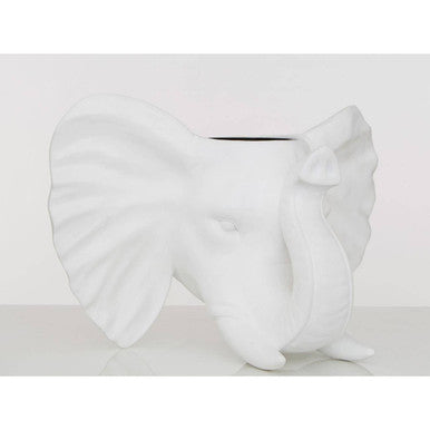 Orsina Boho Elephant Planter | White Resin Succulent Pot for Indoor Decor