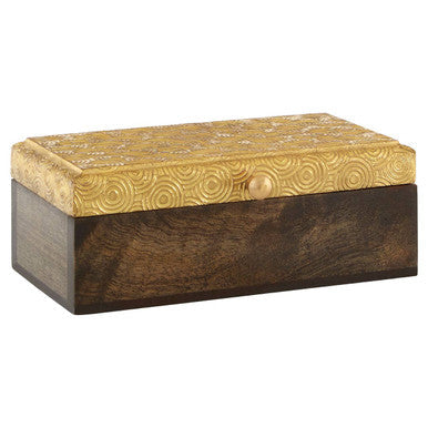 Orsina Gold Disc Small Trinket Box – Handcrafted Wood Jewelry Case