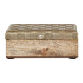 Orsina Bowerbird Metallic Hatched Mango Wood Small Trinket Box