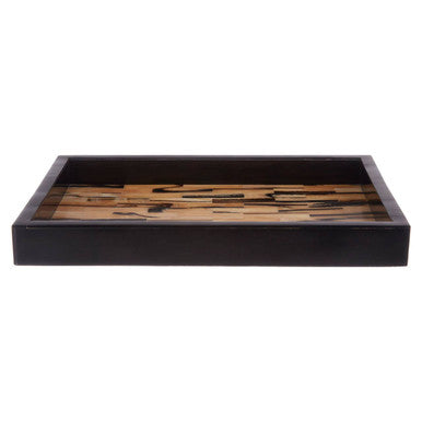 Orsina Rova Decorative Tray – Geometric Wood Grain Serving Tray