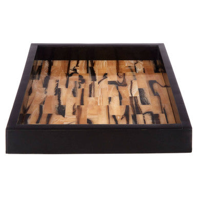 Orsina Rova Decorative Tray – Geometric Wood Grain Serving Tray