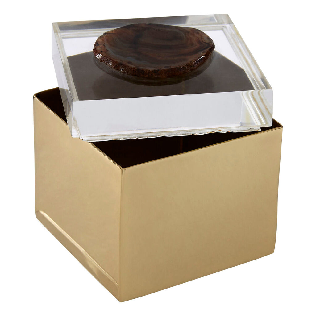 Orsina Black Agate Trinket Box – Small Acrylic Jewelry Storage Case