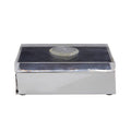 Orsina Bowerbird White Agate Large Trinket Box | Silver & Acrylic