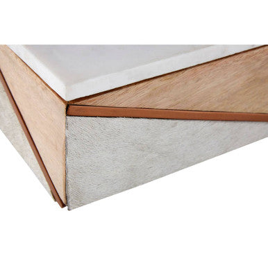 Orsina Cowhide & Marble Large Trinket Box – Mango Wood Storage