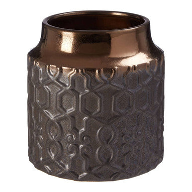 Orsina Zircon Large Grey Ceramic Planter – Textured Indoor Plant Pot