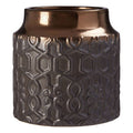 Orsina Zircon Large Grey Ceramic Planter – Textured Indoor Plant Pot