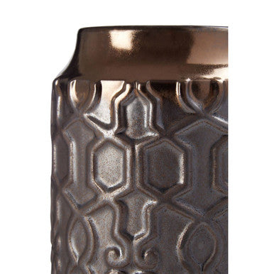 Orsina Zircon Large Grey Ceramic Planter – Textured Indoor Plant Pot