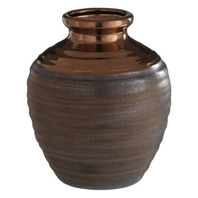 Orsina Zamak Small Ceramic Vase – Handcrafted Gold and Grey Decor
