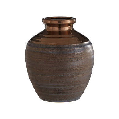 Orsina Zamak Small Ceramic Vase – Handcrafted Gold and Grey Decor