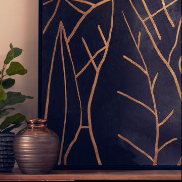 Orsina Zamak Small Ceramic Vase – Handcrafted Gold and Grey Decor