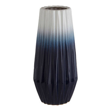 Orsina Azul Large Ombre Ceramic Vase – Blue Coastal Handcrafted Decor