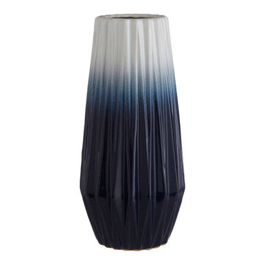 Orsina Azul Large Ombre Ceramic Vase – Blue Coastal Handcrafted Decor