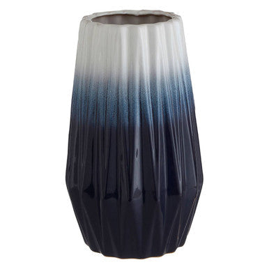 Orsina Azul Small Ombre Ceramic Vase – Blue and White Coastal Decor