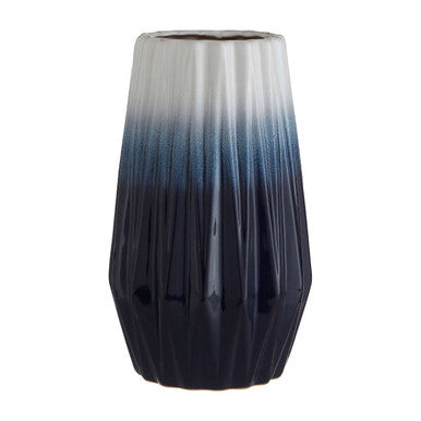Orsina Azul Small Ombre Ceramic Vase – Blue and White Coastal Decor