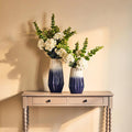 Orsina Azul Small Ombre Ceramic Vase – Blue and White Coastal Decor