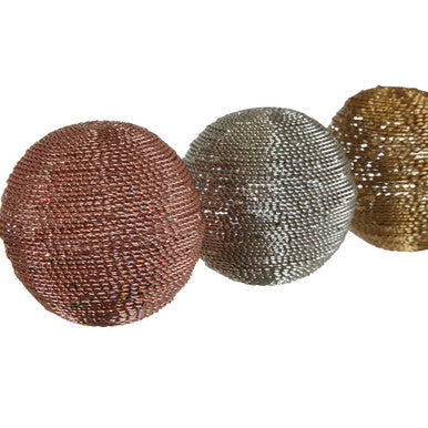 Orsina Hege Decorative Balls – Set of 3 Metallic Mixed Tones Spheres