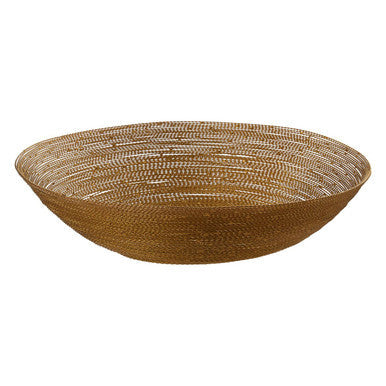 Orsina Hege Brass Wire Decorative Bowl – Gold Finish Modern Centerpiece