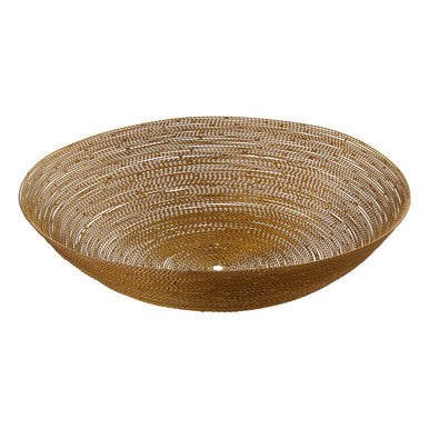 Orsina Hege Brass Wire Decorative Bowl – Gold Finish Modern Centerpiece