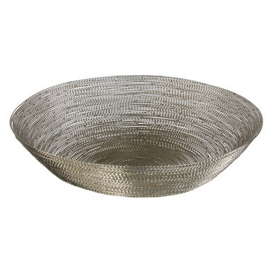 Orsina Hege Silver Decorative Bowl – Nickel Wire Modern Table Accent