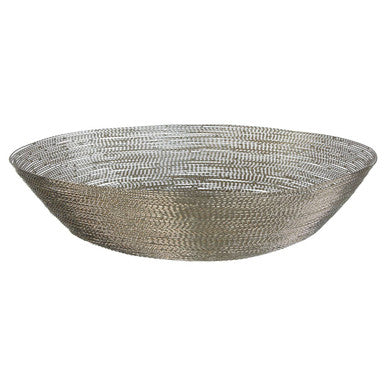 Orsina Hege Silver Decorative Bowl – Nickel Wire Modern Table Accent