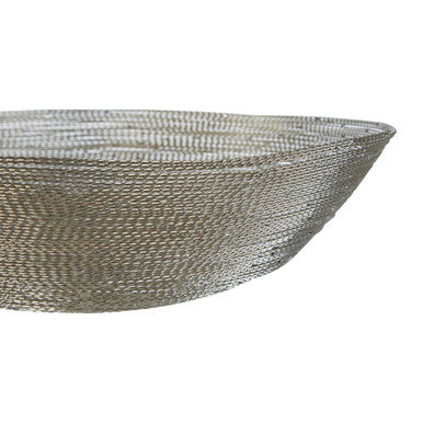 Orsina Hege Silver Decorative Bowl – Nickel Wire Modern Table Accent