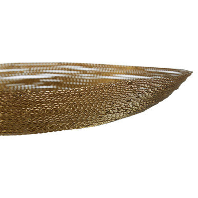 Orsina Hege Brass Decorative Plate – Handcrafted Gold Twisted Wire Tray