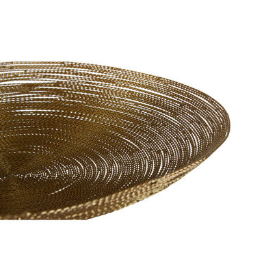 Orsina Hege Brass Decorative Plate – Handcrafted Gold Twisted Wire Tray