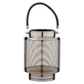 Orsina Raya Large Nickel Stripe Lantern – Modern Glass Candle Holder