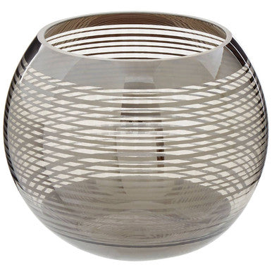 Orsina Raya Small Rounded Glass Vase – Modern Striped Floral Accent
