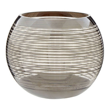 Orsina Raya Small Rounded Glass Vase – Modern Striped Floral Accent