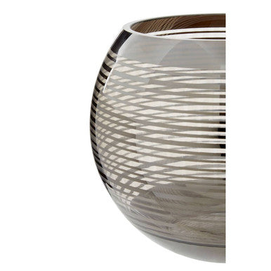 Orsina Raya Small Rounded Glass Vase – Modern Striped Floral Accent