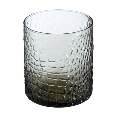 Orsina Daintree Smoked Glass Tealight Holder – Grey Gradient Finish