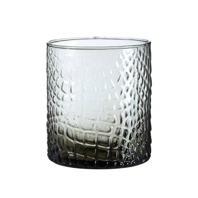 Orsina Daintree Smoked Glass Tealight Holder – Grey Gradient Finish