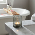 Orsina Daintree Smoked Glass Tealight Holder – Grey Gradient Finish