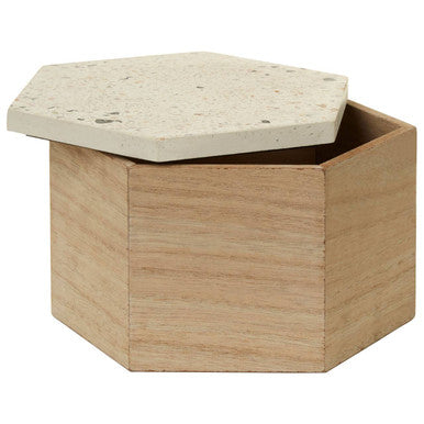 Orsina Mimo Large Terrazzo Lid Trinket Box – Hexagonal Jewelry Storage