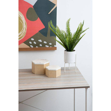 Orsina Mimo Large Terrazzo Lid Trinket Box – Hexagonal Jewelry Storage