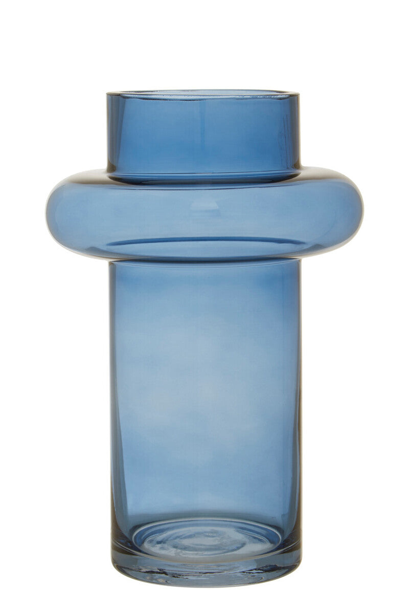 Orsina Cabrina Small Blue Glass Vase – Modern Cylindrical Decor
