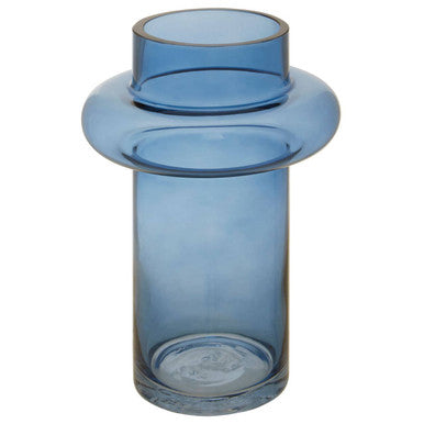 Orsina Cabrina Small Blue Glass Vase – Modern Cylindrical Decor