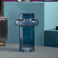 Orsina Cabrina Small Blue Glass Vase – Modern Cylindrical Decor