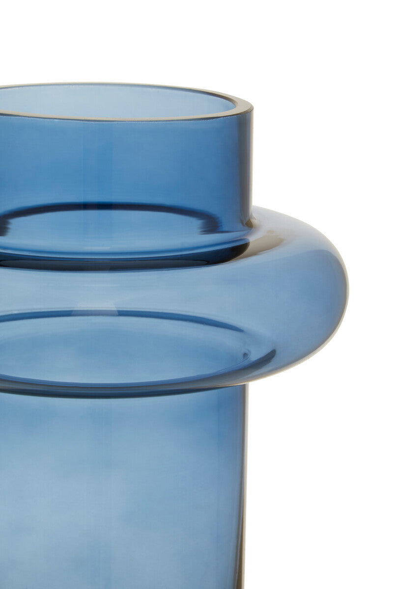 Orsina Cabrina Small Blue Glass Vase – Modern Cylindrical Decor