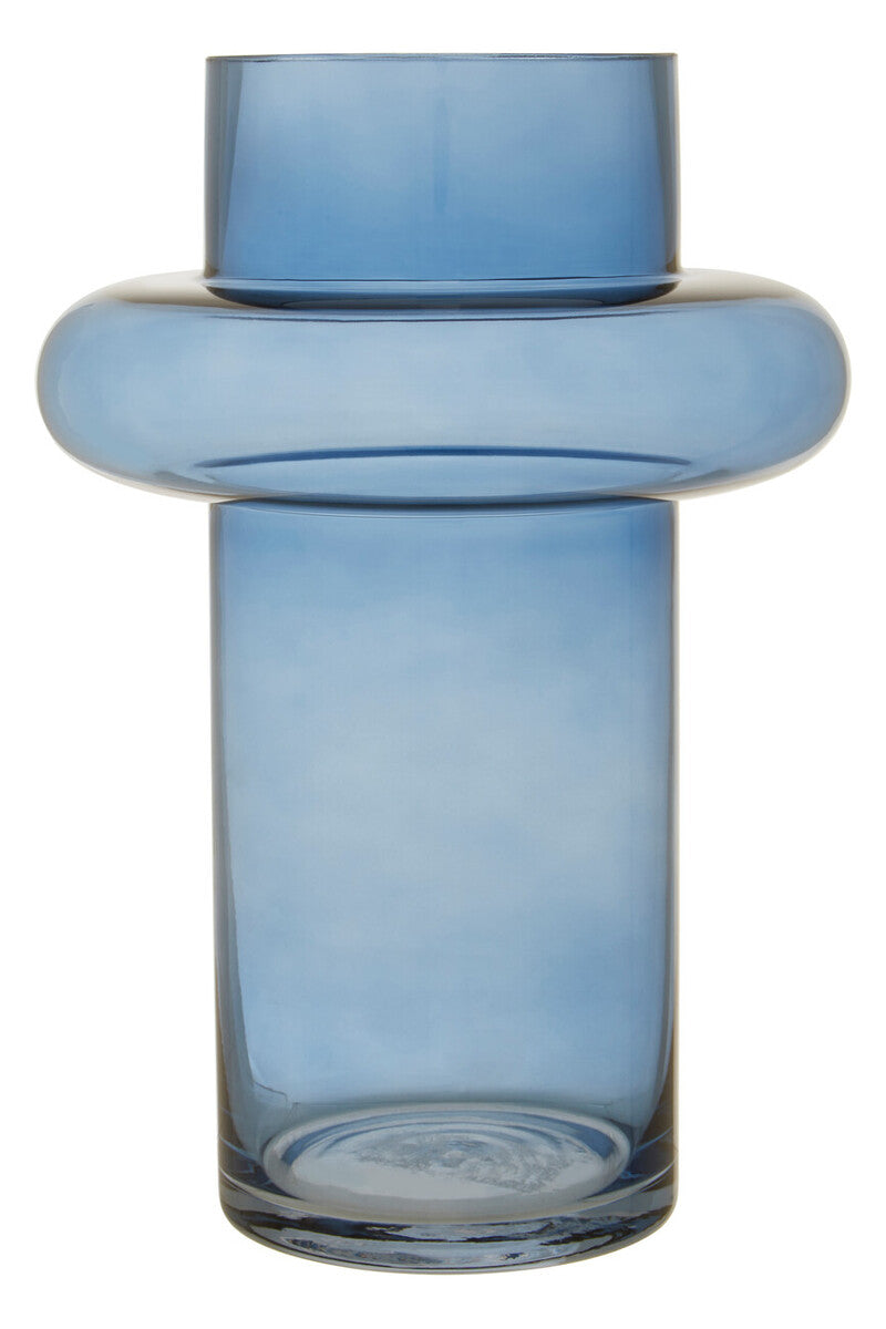 Orsina Cabrina Large Blue Glass Vase – Modern Cylindrical Decor