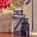Orsina Cabrina Large Blue Glass Vase – Modern Cylindrical Decor