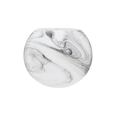 Orsina Cabell Marble Design Glass Vase – Black and White Modern Decor