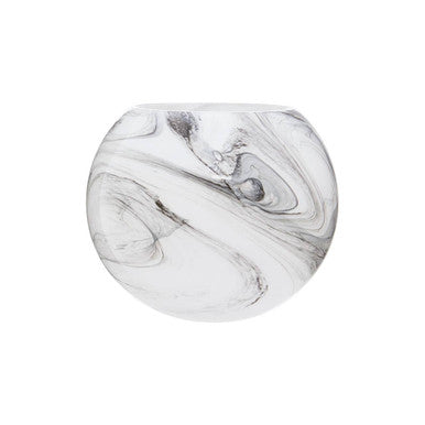 Orsina Cabell Marble Design Glass Vase – Black and White Modern Decor