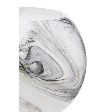 Orsina Cabell Marble Design Glass Vase – Black and White Modern Decor