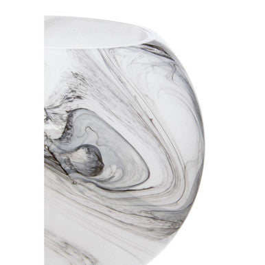 Orsina Cabell Marble Design Glass Vase – Black and White Modern Decor