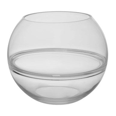 Orsina Optik Clear Glass Round Vase – Modern Sculptural Table Decor