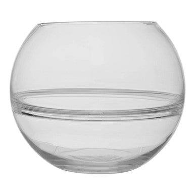 Orsina Optik Clear Glass Round Vase – Modern Sculptural Table Decor
