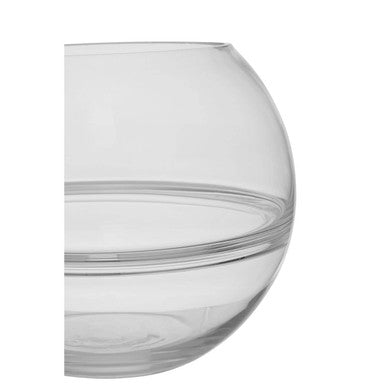 Orsina Optik Clear Glass Round Vase – Modern Sculptural Table Decor