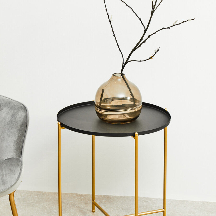 Orsina Optik Small Smoked Glass Vase – Minimalist Modern Tabletop Decor